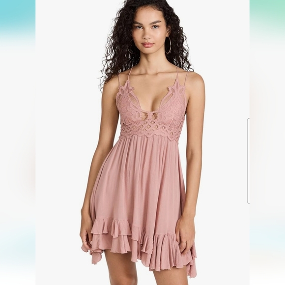 NWT Free People Adella Slip Dress in Dusty Rose Sz. XS - Picture 3 of 6